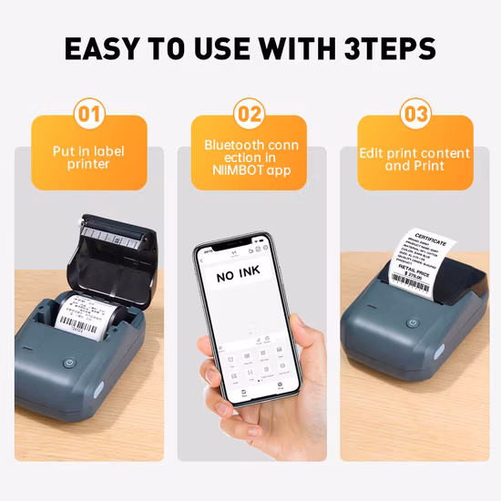 Niimbot B1 Portable Mini Photo Printer Pocket Mobile Label Printer Wireless Bluetooth Thermal Printer